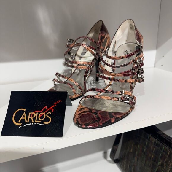 Carlos by Carlos Santana Multi-Tone Strappy Heels - Picture 1 of 6